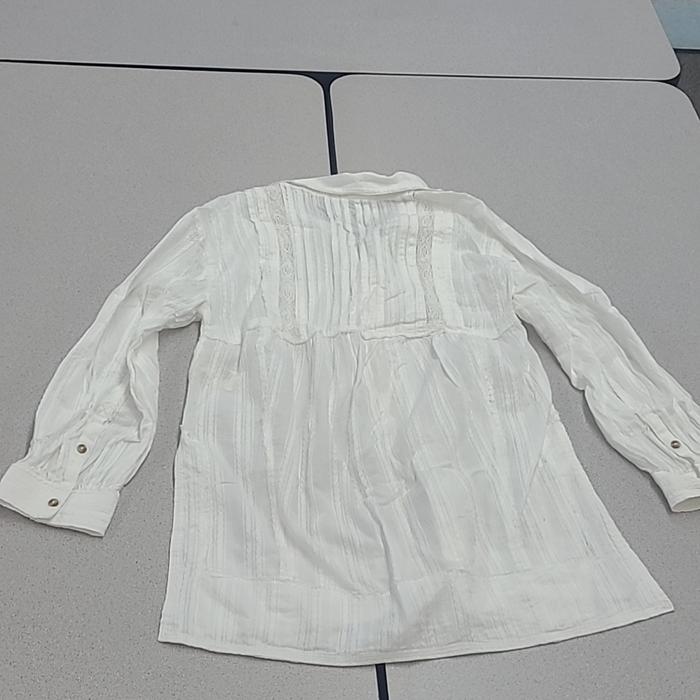 Pilcro White Cotton Lightweight Button-Up Tunic/Swim Cover Size S - Picture 12 of 12